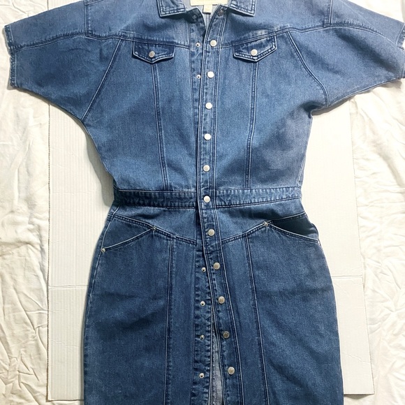 Christian Siriano x Gloria Vanderbilt denim button up dress. - Picture 1 of 5
